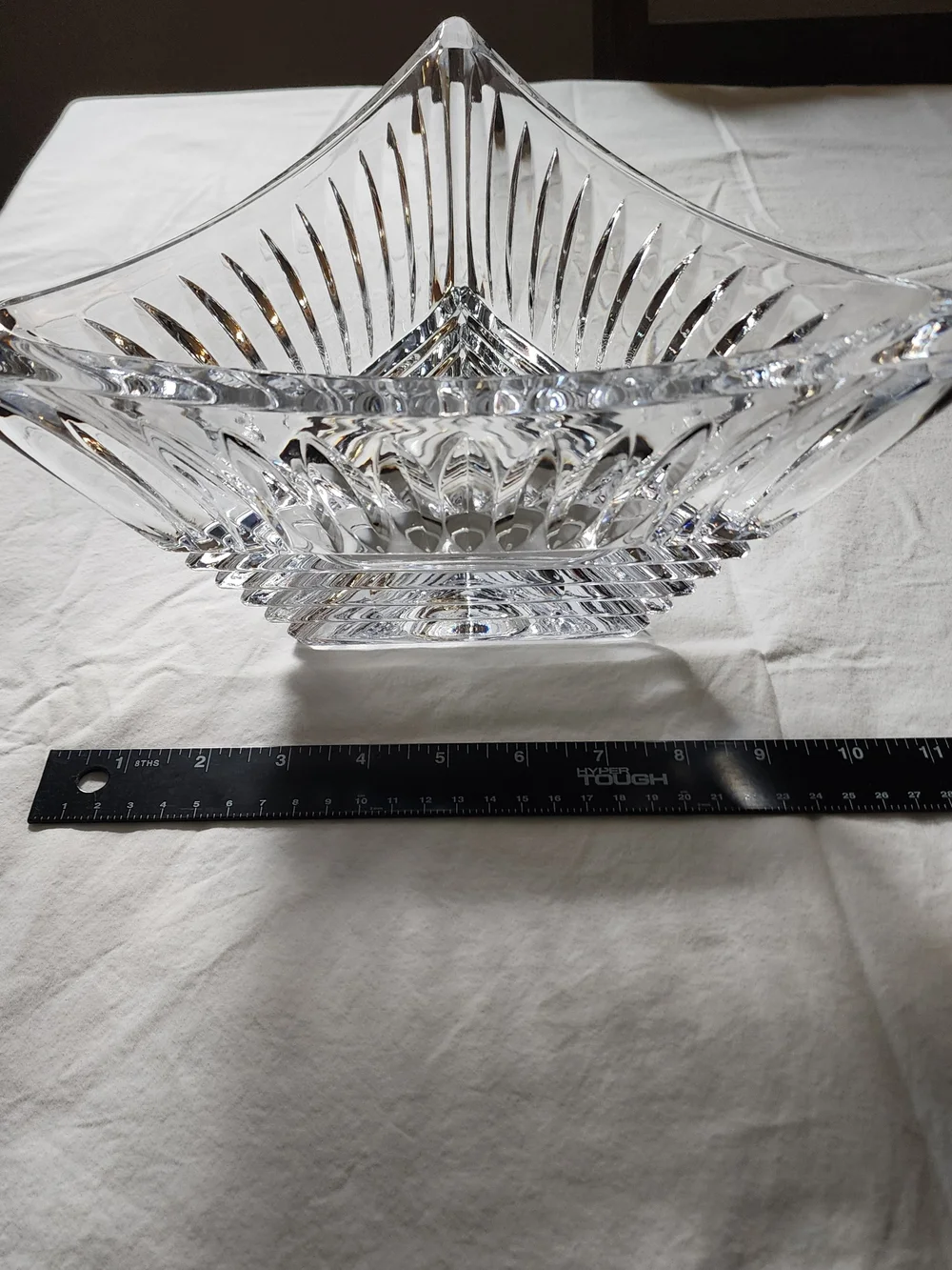 VTG Mikasa Twilight Crystal Triangular Bowl 11.5” Candy Dish Centerpiece